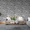 Papel Vinilico Gris Y Negro  Muresco Cinthia 6109/6  Blanco Y Negro