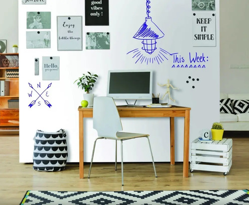Rollo De Pvc Autoadhesivo Pizarra Blanca Muresco 0,45 X 2 M DecoStock