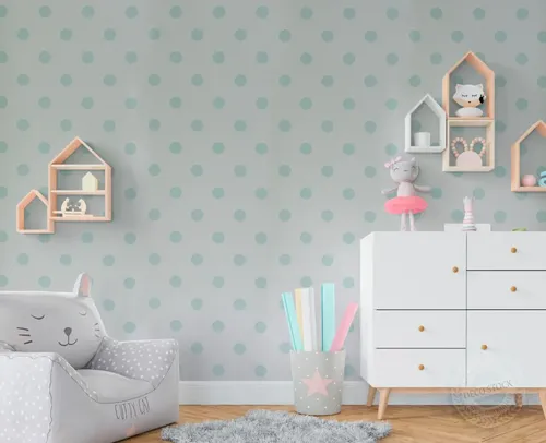 Papel Vinilizado F/blanco Con Lunares Aqua Muresco 3209/3 Cuentos