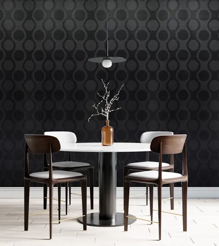 Papel Vinilizado Amarie Muresco Geométrico Nego Gris 34/3 DecoStock