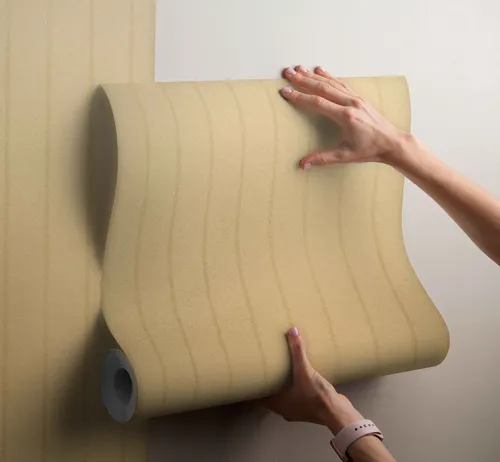 Papel Vinilizado Amarillo Rayado Eurodesign 3462/2 Muresco