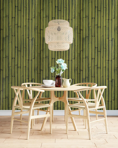Papel Vinilizado Bamboo 3476/1 Zen Muresco Verde Dstock