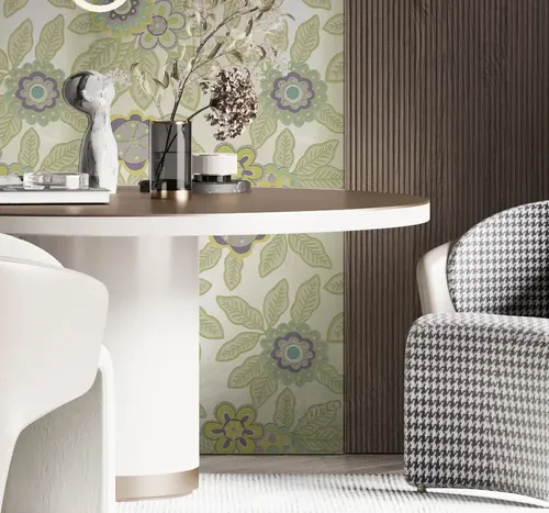 Papel Vinilizado Flor Fondo Beige Muresco Zen 3479/1 DecoStock