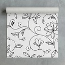 Papel Vinilico Textur Zen 3485/1 Muresco F/blanco Flor Negra