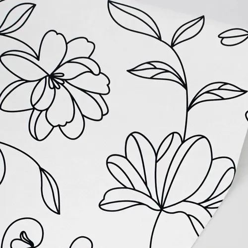 Papel Vinilico Textur Zen 3485/1 Muresco F/blanco Flor Negra