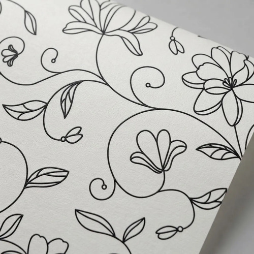 Papel Vinilico Textur Zen 3485/1 Muresco F/blanco Flor Negra