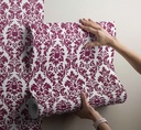 Papel Vinilizado F/blanco Arabescos Bordo Amarie Muresc 37/2