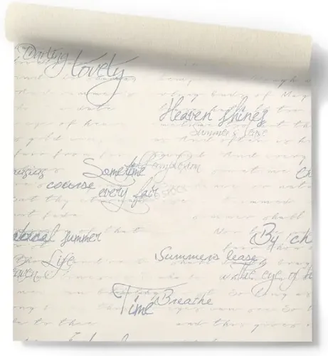 Papel Vinilizado Home Letras Cursiva Azules Muresco 3725/1 DecoStock