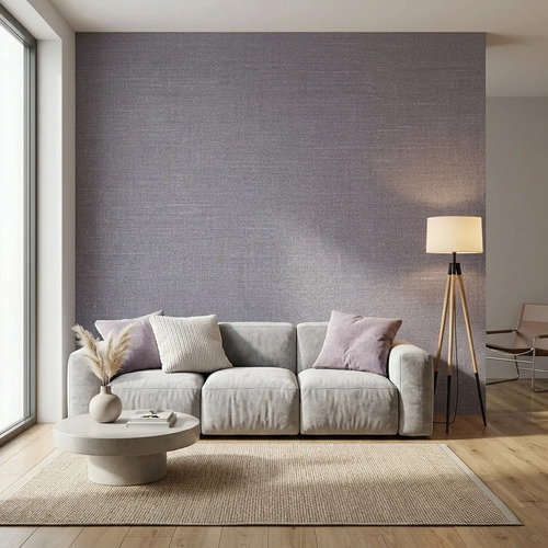 Papel Vinílico Especial Entelado Gris Violeta Muresco 3885/1