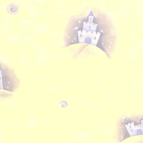 Papel Vinilizado Magic Dreams Castillo Fondo Amarillo 3901/1 DecoStock