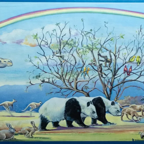 Guarda Vinilizada X 4,57 Mts Paisaje Animales Simil Pintura DecoStock