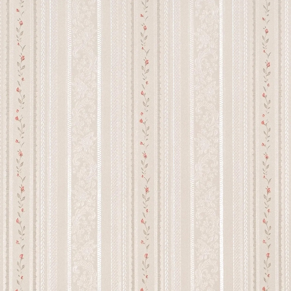 Papel Vinilico Sedado Rayado Flor 1939/2 Vinyl Paper Muresco Natural