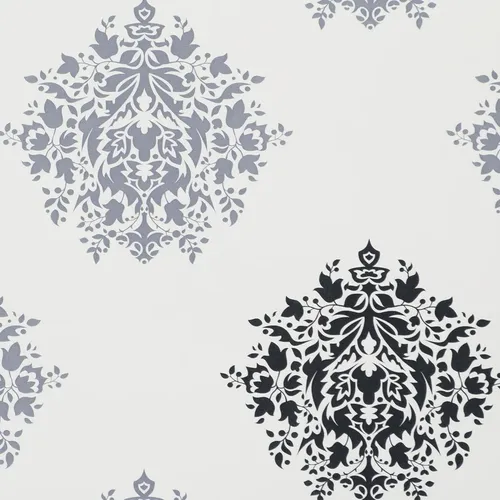 Papel Vinilico Provenzal Gris Y Negro 43/5 Galia Muresco