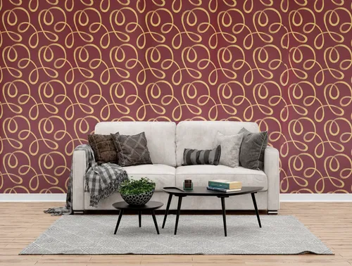 Papel Vinilico Bordo Con Cintas Galia Muresco 44/2 Dstock