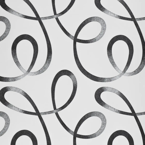 Papel Vinilico Blanco Con Cintas Negras 44/3 Galia Muresco