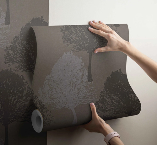 Papel Vinilico Marrón Texturado Árbol Muresco Urban 4701/1