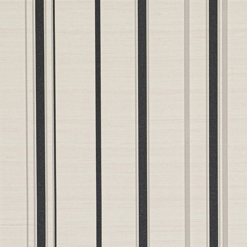 Papel Vinilico F/ Beige Rayas Negras Muresco Urban 4710/1 Natural