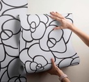 Papel Vinilico Blanco Flores Negras Muresco Urban 4705/1 Ds Blanco Y Negro