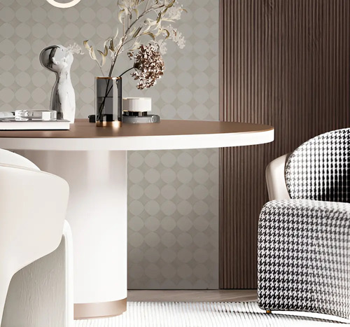 Papel Vinilico Cìrculos Geomètrico Beige Galia Muresco 47/3 DecoStock