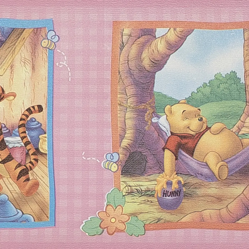 Guarda Vinilizada X 5 Mts - Winnie Pooh F/ Rosa 4801/3 DecoStock