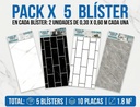 Pack X 5 Placas 3d Adhesivas Pared Muresco Laminadas Marmol Subway Negro