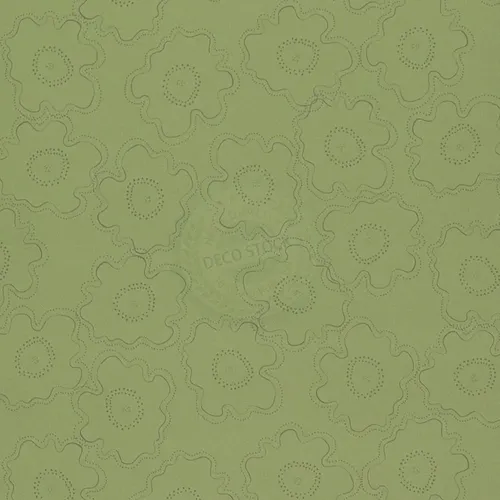 Papel Vinilico Fondo Verde Con Flores Muresco Vanina 54/1 DecoStock