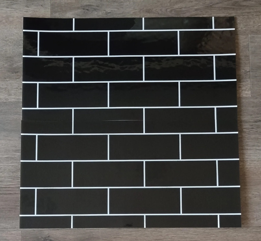 Pack X 5 Placas 3d Adhesivas Pared Muresco Laminadas Marmol Subway Negro