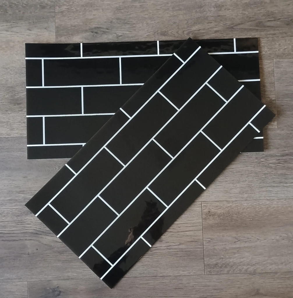 Pack X 5 Placas 3d Adhesivas Pared Muresco Laminadas Marmol Subway Negro