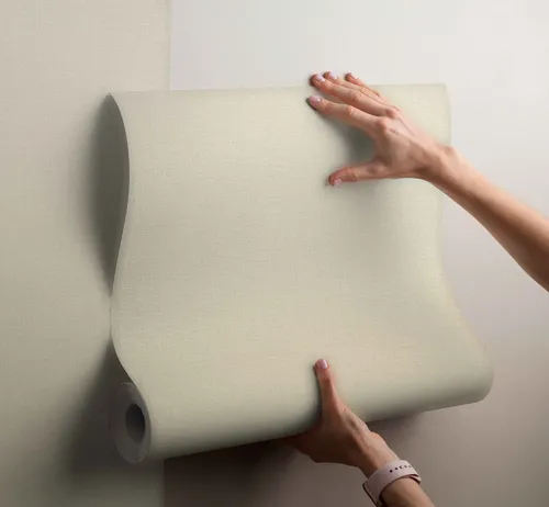 Papel Vinilico Texturado Beige Tramas 5800/7 Muresco Dstock