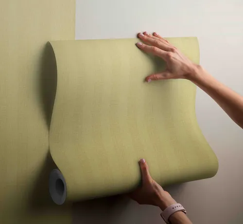 Papel Vinilico Amarillo Maíz Rayado Tramas 5804/1 Muresco Ds