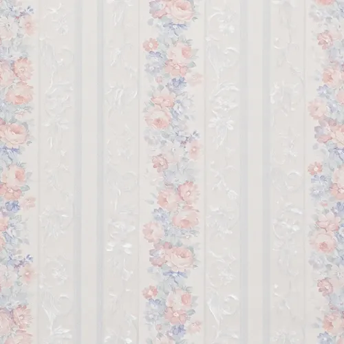 Papel Vinilico Sedado Rayado Flores Cinthia 6086/1 Muresco