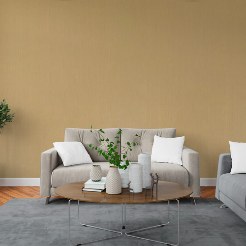 Papel Vinilico Texturado Sedado Ocre Cinthia Muresco 6110/1