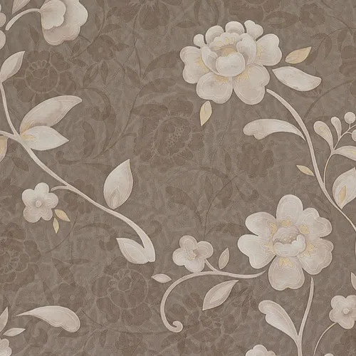 Papel Vinilico Texturado Flores Beige Ayun Muresco 6403/6 Ds
