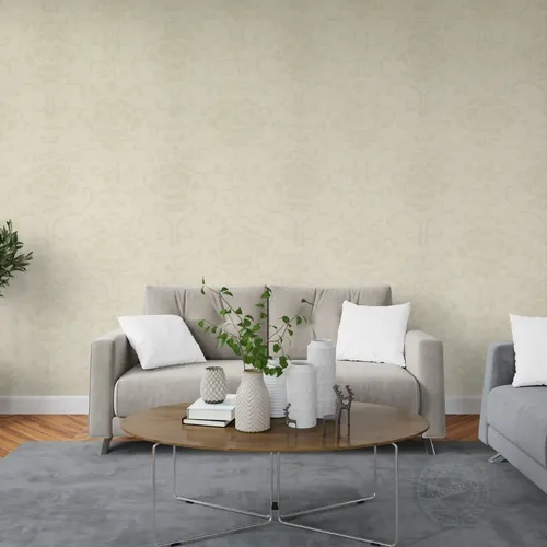 Papel Vinilico Text. Plisse Arabescos Beige Muresco 6502/1