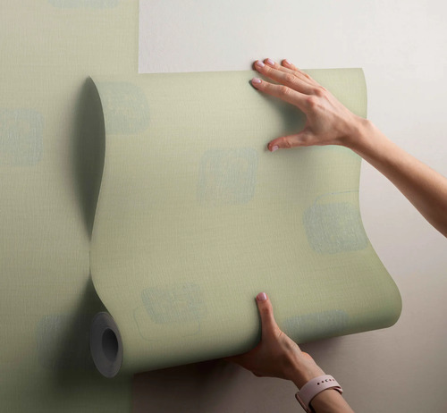 Papel Vinílico Texturado 6505/3 Plisse Verde Menta Muresco