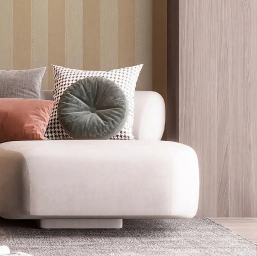 Papel Vinilico Texturado  Rayado Beige Plisse Muresco 6506/7 DecoStock