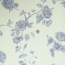 Papel Vinilizado Ramas Flores Azul Iara Muresco 71/1 Dstock