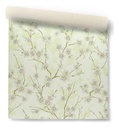 Papel Vinilizado Ramas Con Flores Verde Iara Muresco 72/3
