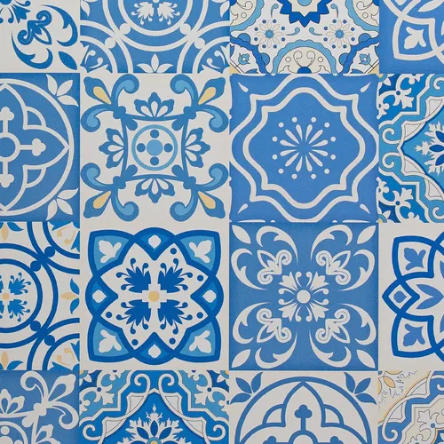Papel Vinílico Muresco Allegra 7305/1 Azulejo Azul DecoStock