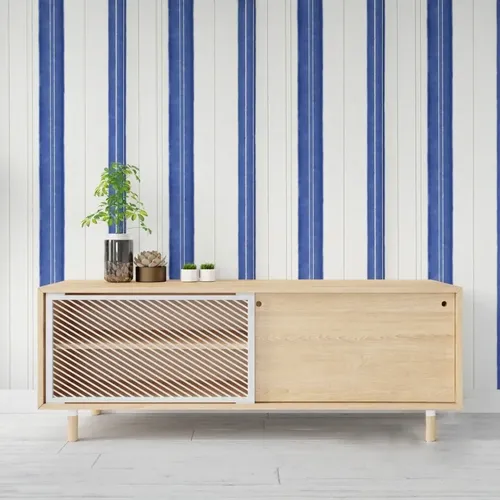 Papel Vinílico Allegra Muresco 7313/3 Rayado Azul DecoStock