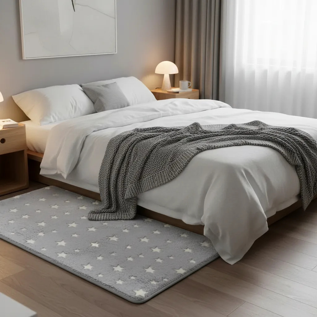 Alfombra Carpeta Glow 60 X 90 Cm Brilla Oscuridad Vs Modelos 60 Cm 90 Cm Gris