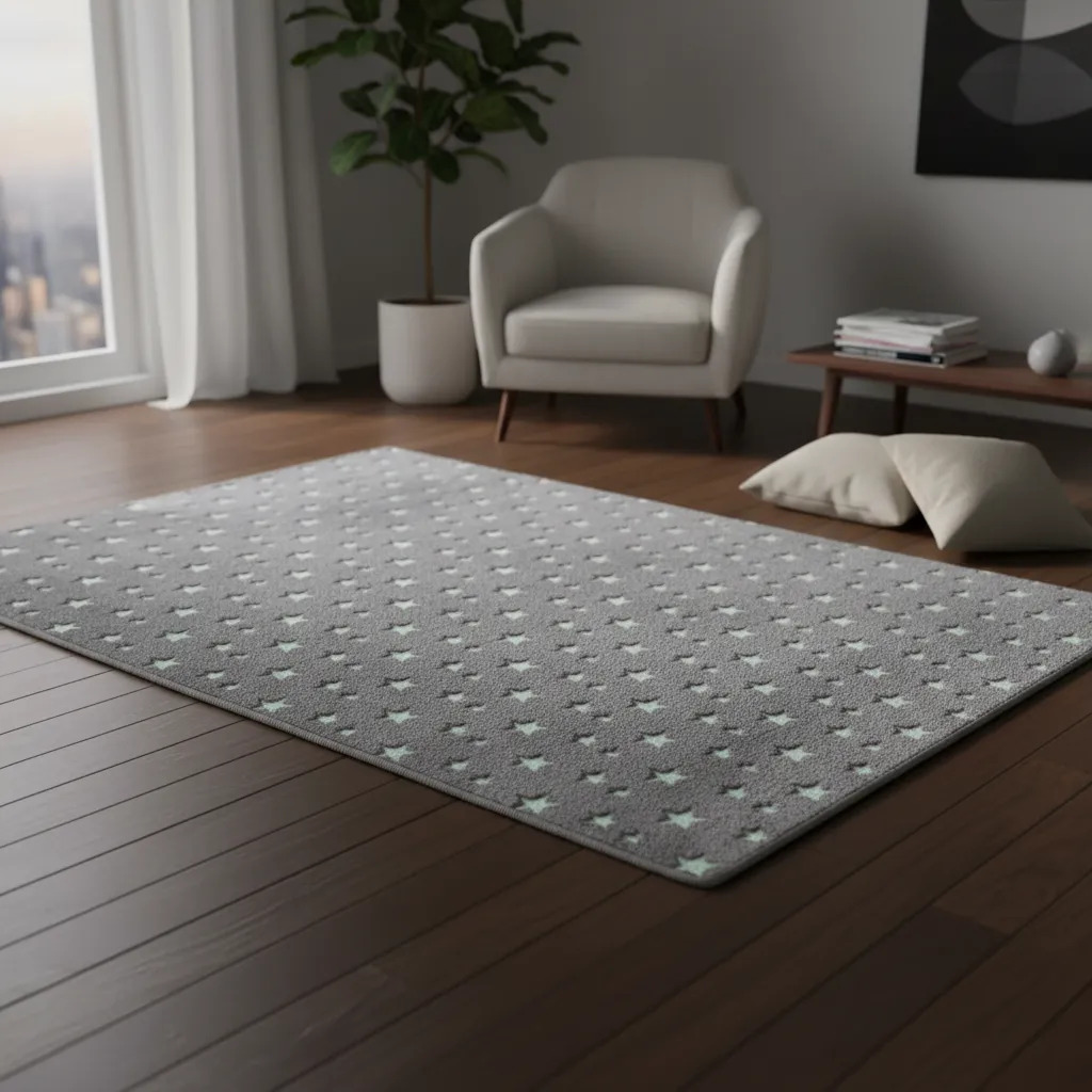 Alfombra Carpeta Glow 60 X 90 Cm Brilla Oscuridad Vs Modelos 60 Cm 90 Cm Gris