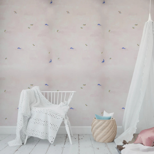 Papel Vinilizado Rosa Infantil Abejas Cuentos 7805/2 Muresco