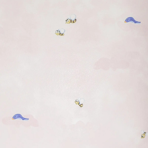 Papel Vinilizado Rosa Infantil Abejas Cuentos 7805/2 Muresco
