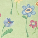 Papel Vinilizado F/ Verde Con Flores Cuentos Muresco 7809/1 DecoStock