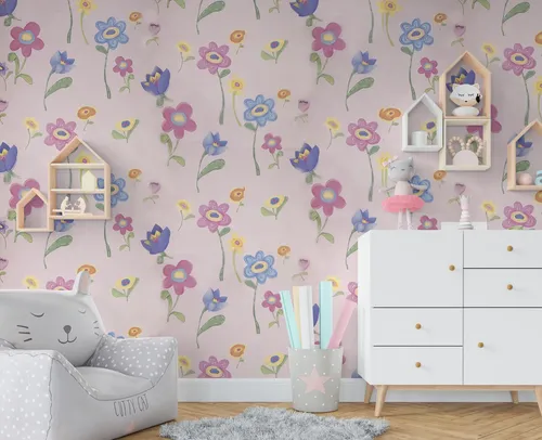 Papel Vinilizado F/ Rosa Con Flores Cuentos Muresco 7809/2