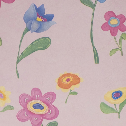 Papel Vinilizado F/ Rosa Con Flores Cuentos Muresco 7809/2
