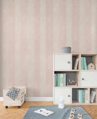 Papel Vinilizado Rayado Rosa Cuentos Muresco 7811/1 DecoStock