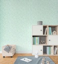 Papel Vinilizado Celeste Líneas 7812/1 Cuentos Muresco Ds