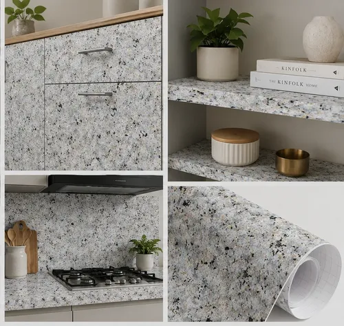Rollo De Pvc Autoadhesivo Granito Muresco 10 Metros
